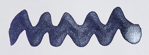 Wavy purple line on a white background. Diamine Arabian Nights fountain pen ink colour swatch.