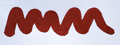 Wavy brown line on a white background. Diamine Strauss fountain pen ink colour swatch.