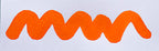 Wavy orange line on a white background. Diamine Orange fountain pen ink colour swatch.