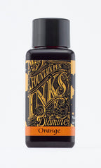 Diamine Orange fountain pen ink bottle and packaging on a white background.