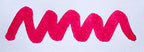 Wavy pink line on a white background. Diamine Carnation fountain pen ink colour swatch.