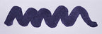 Wavy blue line on a white background. Diamine Tchaikovsky fountain pen ink colour swatch.