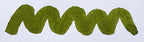 Wavy green line on a white background. Diamine Classic Green fountain pen ink colour swatch.