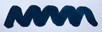 Wavy navy blue line on a white background. Diamine Oxford Blue fountain pen ink colour swatch.