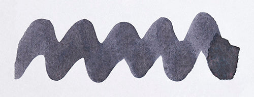 Wavy grey line on a white background. Diamine Earl Grey fountain pen ink colour swatch.