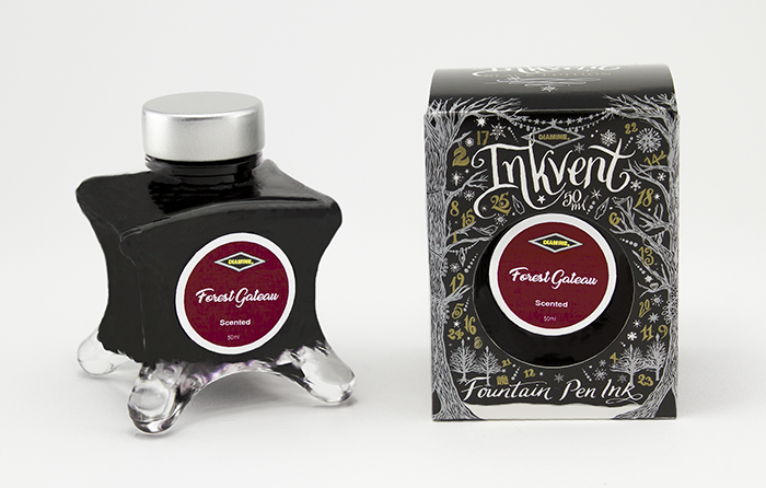Diamine Forest Gateau fountain pen ink bottle and packaging on a white background.