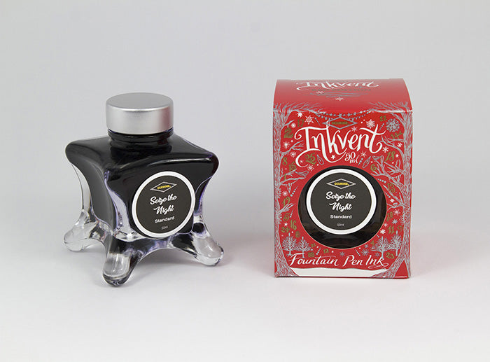 Diamine Seize the Night fountain pen ink bottle and packaging on a white background.
