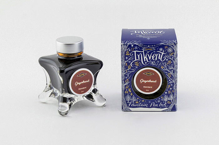Diamine Gingerbread fountain pen ink bottle and packaging on a white background.