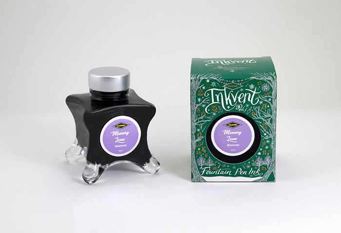 Diamine Memory Lane fountain pen ink bottle and packaging on a white background.