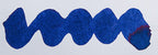 Wavy blue line on a white background. Diamine Ruby Blues fountain pen ink colour swatch.