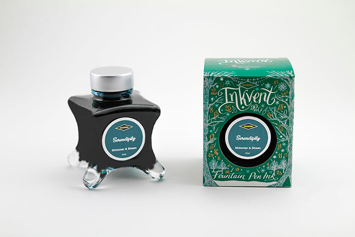 Diamine Serendipity fountain pen ink bottle and packaging on a white background.