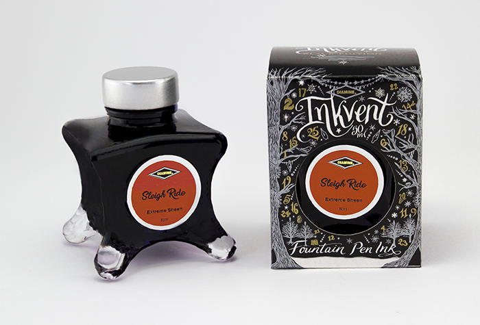 Diamine Sleigh Ride fountain pen ink bottle and packaging on a white background.