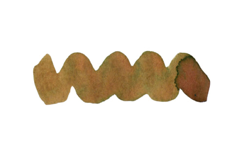 Wavy brown line on a white background. Diamine Weeping Willow fountain pen ink colour swatch.