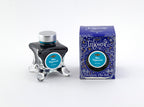 Diamine Blue Peppermint fountain pen ink bottle and packaging on a white background.