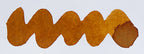 Wavy brown line on a white background. Diamine Brandy Snap fountain pen ink colour swatch.