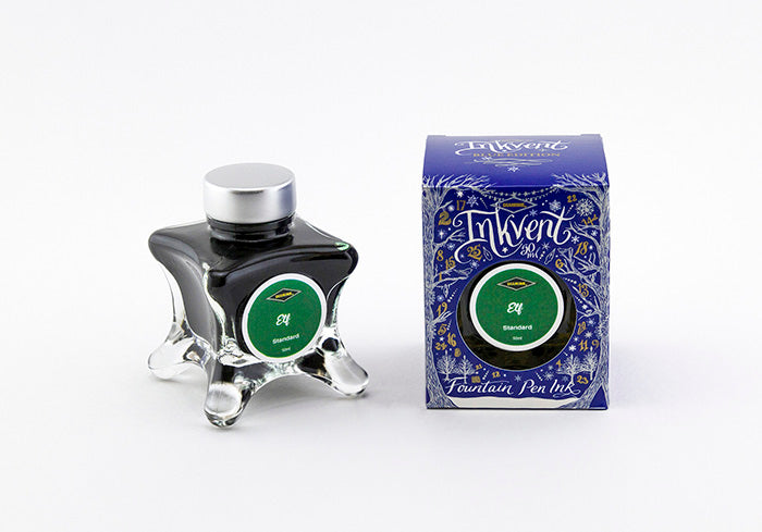 Diamine Elf fountain pen ink bottle and packaging on a white background.