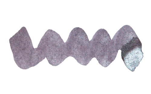 Wavy purple line on a white background. Diamine Lavender Frost fountain pen ink colour swatch.