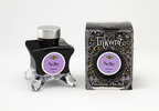 Diamine Icy Lilac fountain pen ink bottle and packaging on a white background.