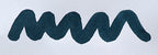 Wavy blue line on a white background. Diamine Blue Black fountain pen ink colour swatch.
