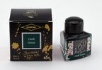 Diamine Dark Forest fountain pen ink bottle and packaging on a white background.
