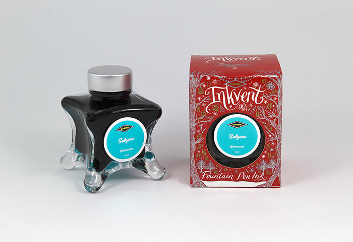 Diamine Subzero fountain pen ink bottle and packaging on a white background.