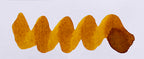 Wavy brown line on a white background. Diamine Three Kings fountain pen ink colour swatch.