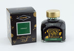 Diamine Emerald fountain pen ink bottle and packaging on a white background.