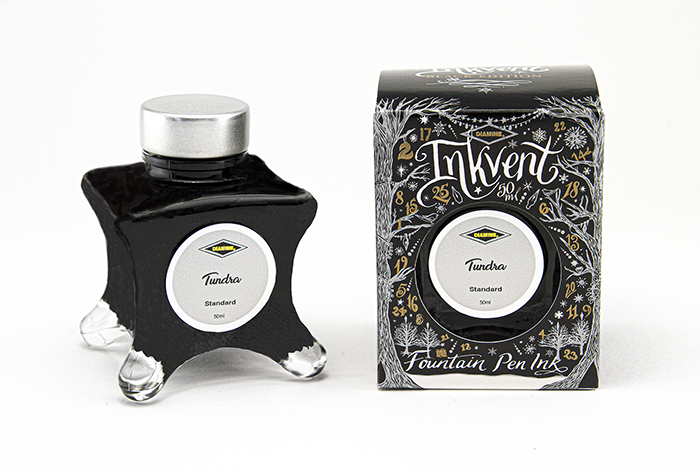 Diamine Tundra fountain pen ink bottle and packaging on a white background.
