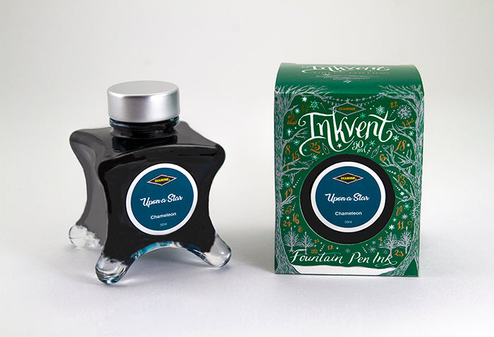 Diamine Upon a Star fountain pen ink bottle and packaging on a white background.