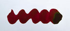 Wavy burgundy line on a white background. Diamine Noel fountain pen ink colour swatch.