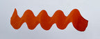 Wavy orange line on a white background. Diamine Fire Embers fountain pen ink colour swatch.