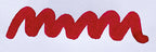 Wavy red line on a white background. Diamine Maroon fountain pen ink colour swatch.