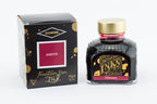 Diamine Maroon fountain pen ink bottle and packaging on a white background.
