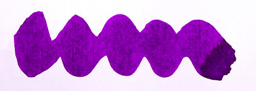 Wavy purple line on a white background. Diamine Festive Joy fountain pen ink colour swatch.