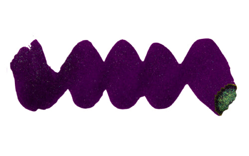 Wavy purple line on a white background. Diamine Raise a Glass fountain pen ink colour swatch.