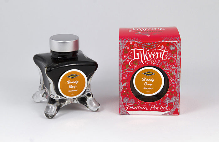 Diamine Brandy Snap fountain pen ink bottle and packaging on a white background.