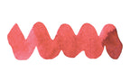 Wavy pink line on a white background. Diamine Cashmere Rose fountain pen ink colour swatch