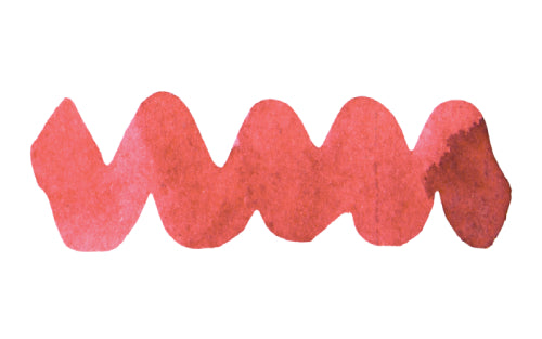 Wavy pink line on a white background. Diamine Cashmere Rose fountain pen ink colour swatch