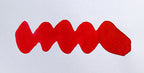 Wavy red line on a white background. Diamine Candy Cane fountain pen ink colour swatch.