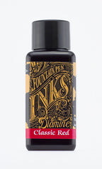 Diamine Classic Green fountain pen ink bottle and packaging on a white background.