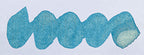 Wavy blue line on a white background. Diamine Subzero fountain pen ink colour swatch.