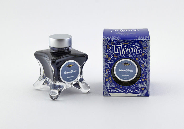 Diamine Snow Storm fountain pen ink bottle and packaging on a white background.