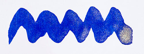 Wavy blue line on a white background. Diamine Cobalt Jazz fountain pen ink colour swatch.