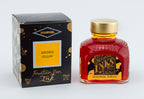 Diamine Sunshine Yellow fountain pen ink bottle and packaging on a white background.