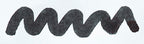 Wavy grey black line on a white background. Diamine Quartz Black fountain pen ink colour swatch.