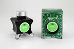 Diamine Appletini fountain pen ink bottle and packaging on a white background.