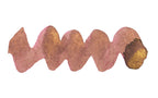 Wavy pink line on a white background. Diamine Masquerade fountain pen ink colour swatch.