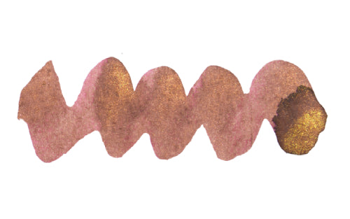 Wavy pink line on a white background. Diamine Masquerade fountain pen ink colour swatch.