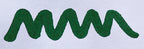 Wavy green line on a white background. Diamine Green Umber fountain pen ink colour swatch.