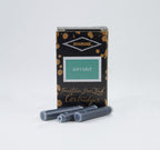Diamine Soft Mint fountain pen ink cartridges and packaging box on a white background.